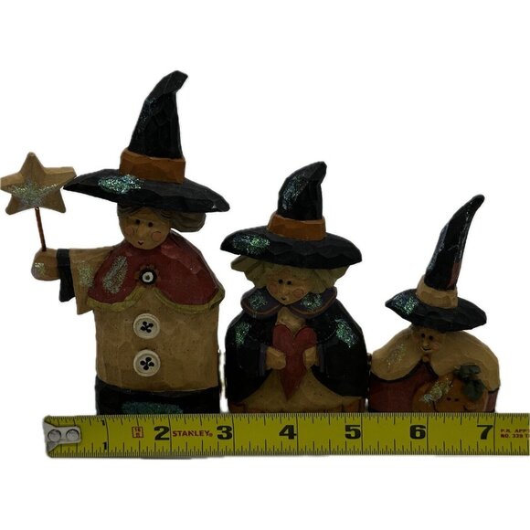 Vtg Kurt Adler Halloween Witch Trio Witches Figurine  7x 5” Wizard Core RARE - Picture 7 of 8